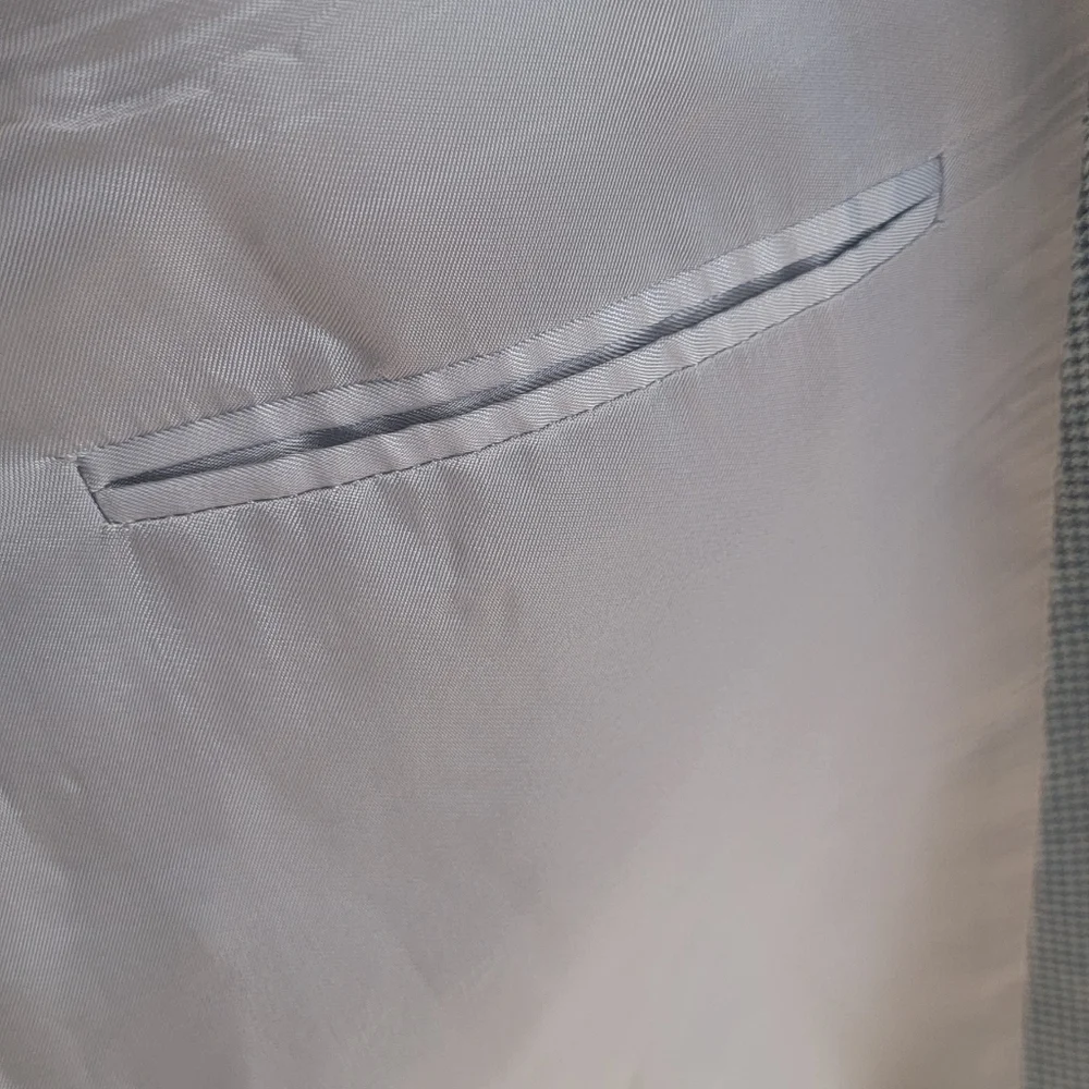 Ermenegildo Zegna‎ Trofeo Blue Wool Houndstooth Sport Blazer Size 56R
